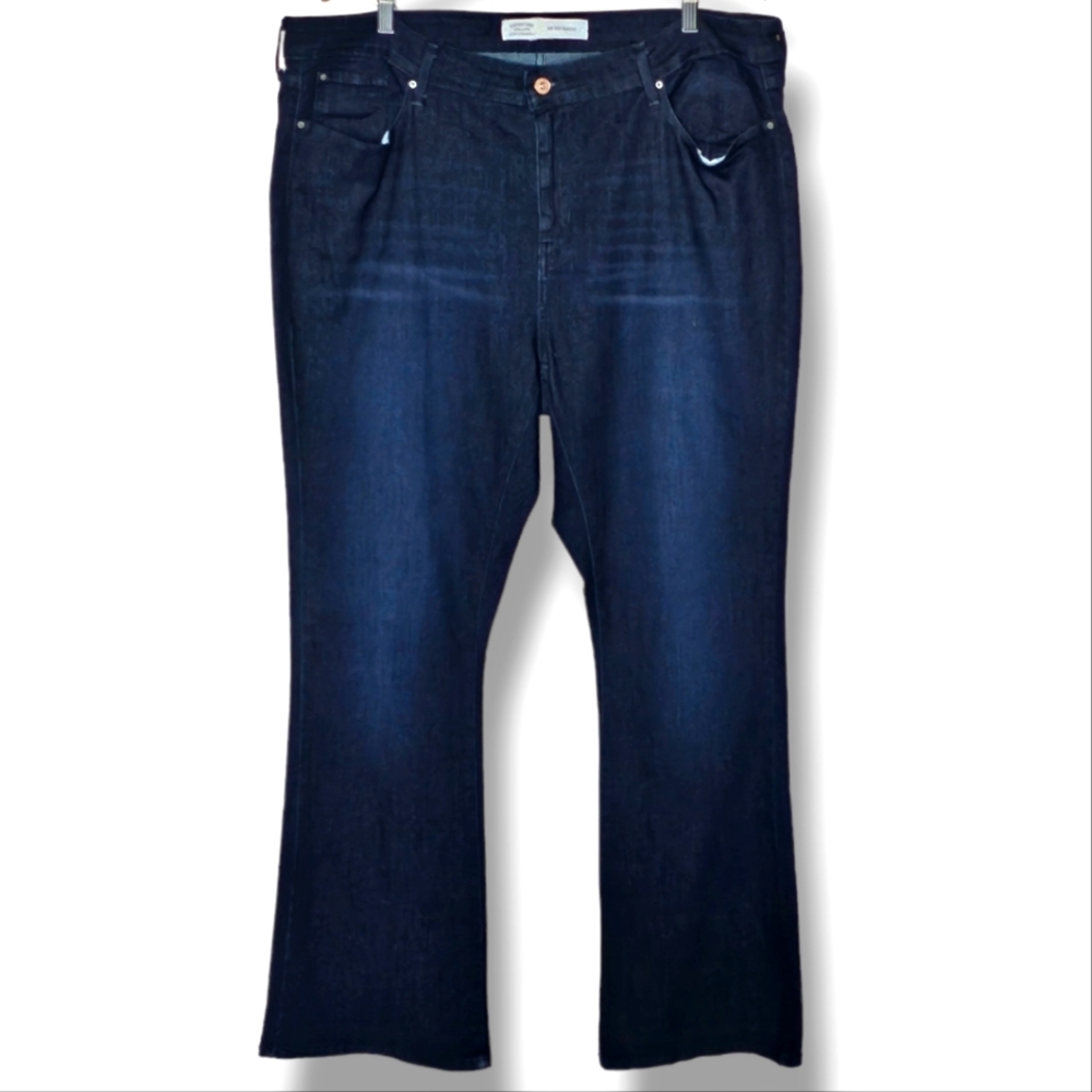 Signature By Levi Strauss Mid‎ Rise Bootcut Plus Size 22 Dark Wash Stretch